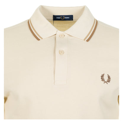 Short Sleeve Twin Tipped Polo Shirt Oat Warmstone Shadestone