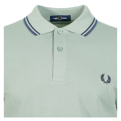 Short Sleeve Twin Tipped Polo Shirt Bayleaf Dark Airforce