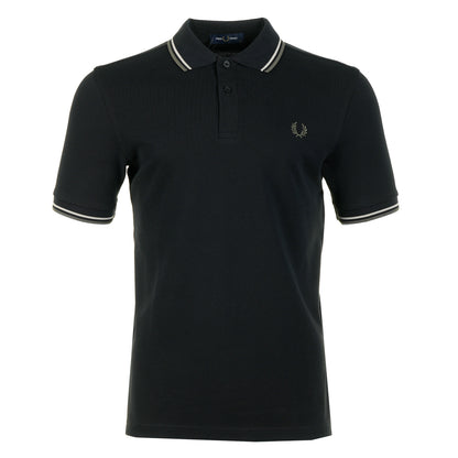 Short Sleeve Twin Tipped Polo Black