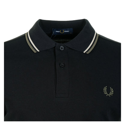 Short Sleeve Twin Tipped Polo Black