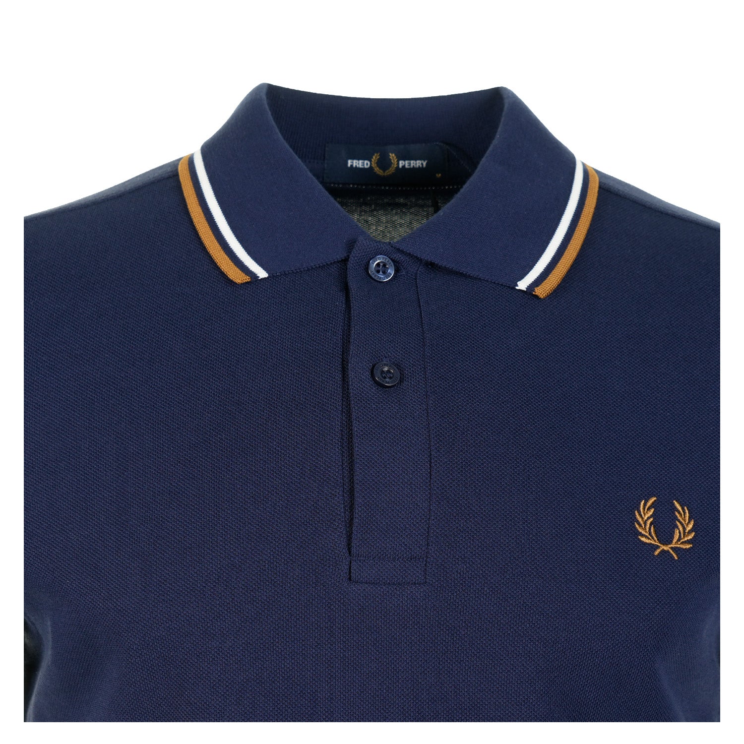 Short Sleeve Twin Tipped Polo Shirt Twilight Navy / Snow White / Dark Caramel