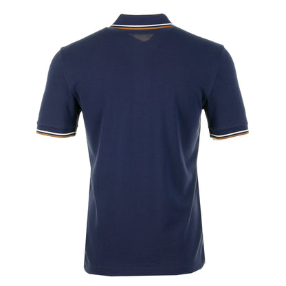 Short Sleeve Twin Tipped Polo Shirt Twilight Navy / Snow White / Dark Caramel