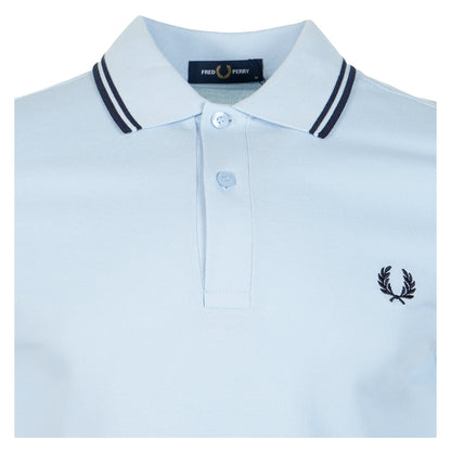 Short Sleeve Twin Tipped Polo Shirt Light Smoke Navy