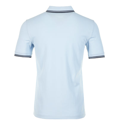 Short Sleeve Twin Tipped Polo Shirt Light Smoke Navy