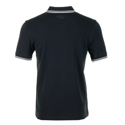 Short Sleeve Twin Tipped Polo Navy White