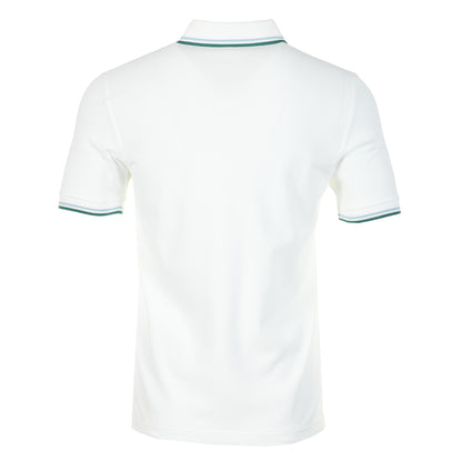 Short Sleeve Twin Tipped Polo Shirt Snow White Track Blue Sport Green