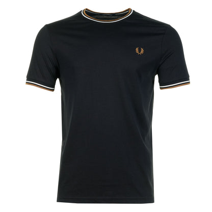 Twin Tipped T Shirt Black / Ecru / Dark Caramel
