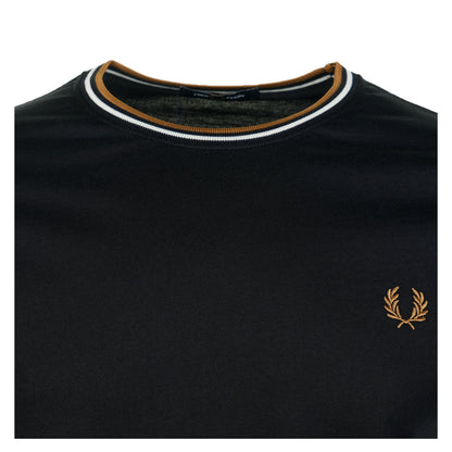 Twin Tipped T Shirt Black / Ecru / Dark Caramel