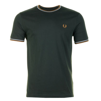 Twin Tipped T Shirt Night Green / Dusk Blue / Dark Caramel