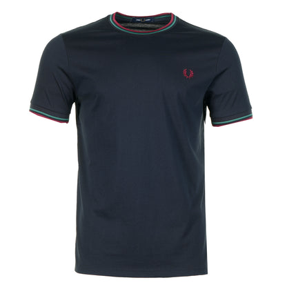 Twin Tipped T Shirt Navy Sport Green