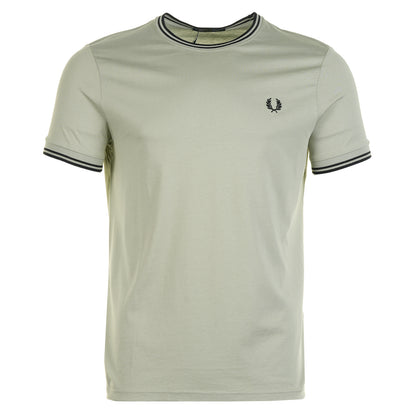 Fred Perry Twin Tipped T Shirt Seagrass / Black
