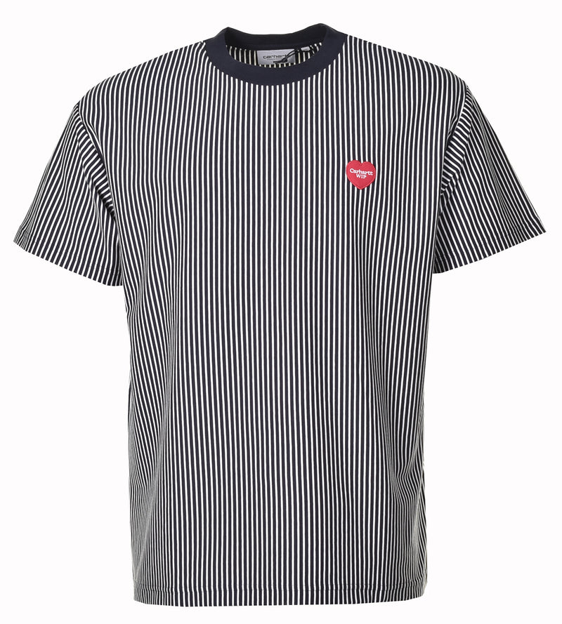 Short Sleeve Terrell Stripe T Shirt Navy/Wax