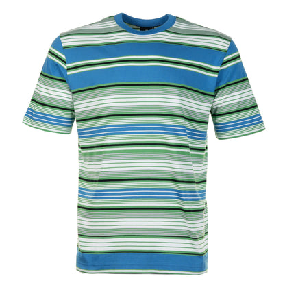 Casual Fit Stripe T Shirt Cobalt Blue / Green