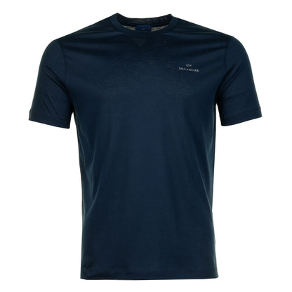Short Sleeve Silver Small Logo T Shirt Navy