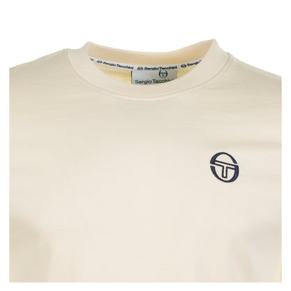 Grello Crew Neck T Shirt Sandshell Maritime Blue