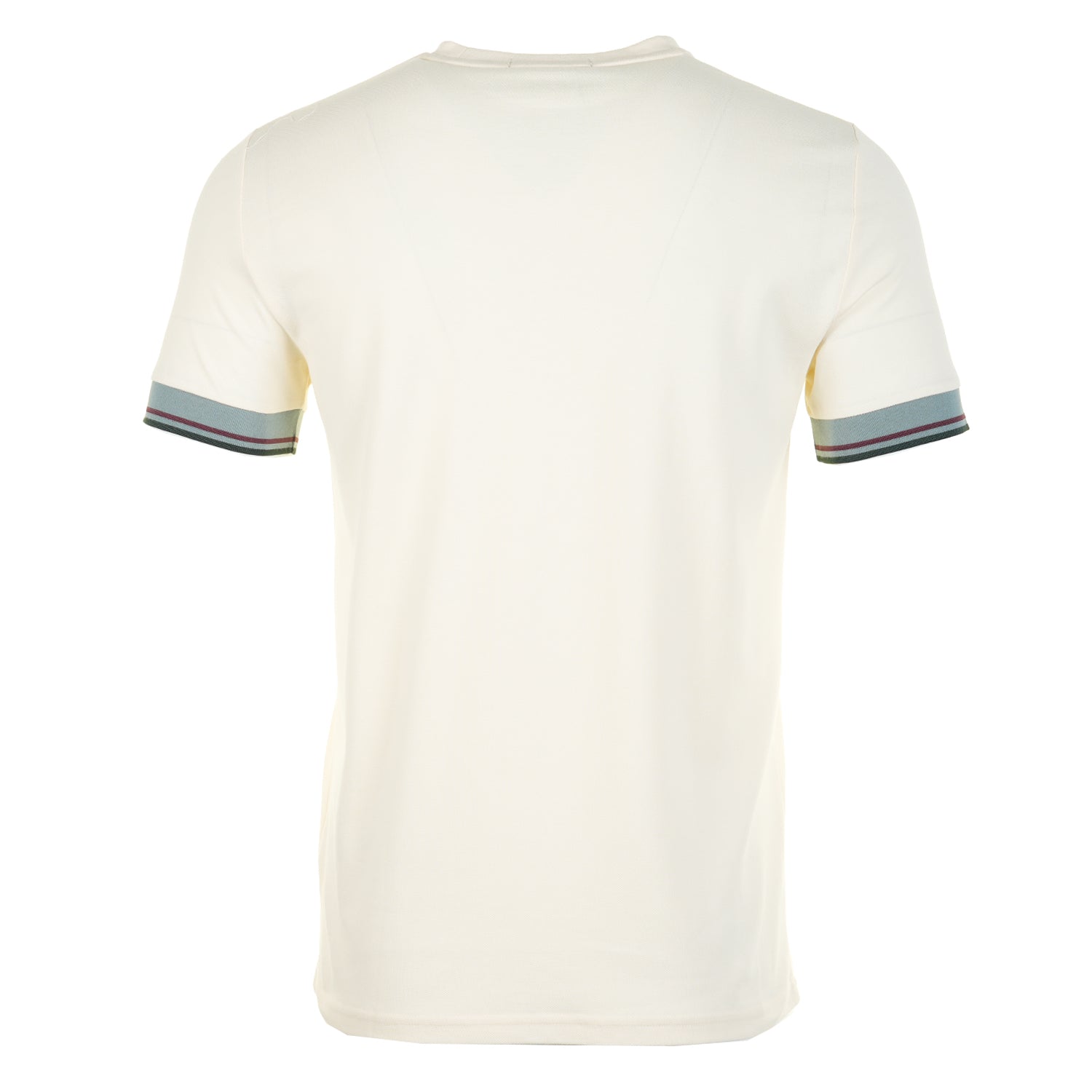 Tipped Cuff Pique T Shirt Ecru