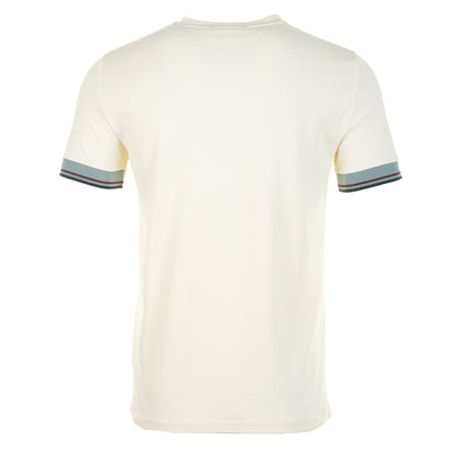 Tipped Cuff Pique T Shirt Ecru