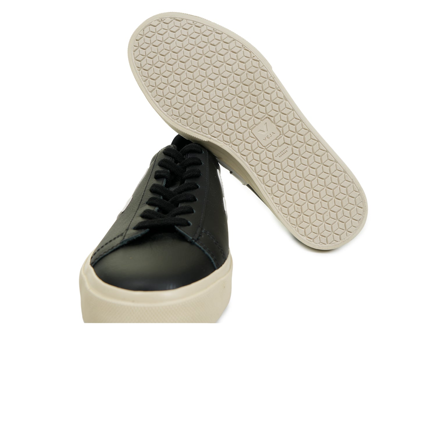 Campo Leather Trainers Black White