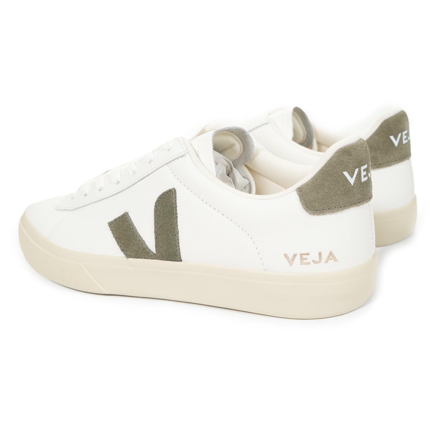 Campo Leather Trainers Extra White Khaki
