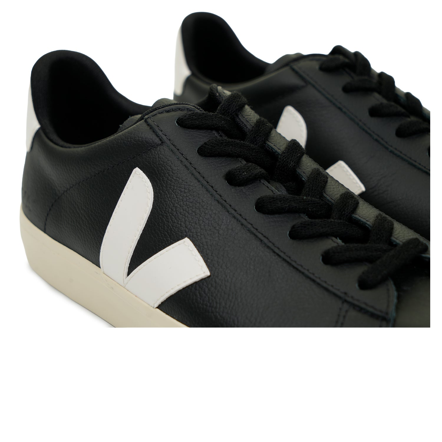 Campo Leather Trainers Black White