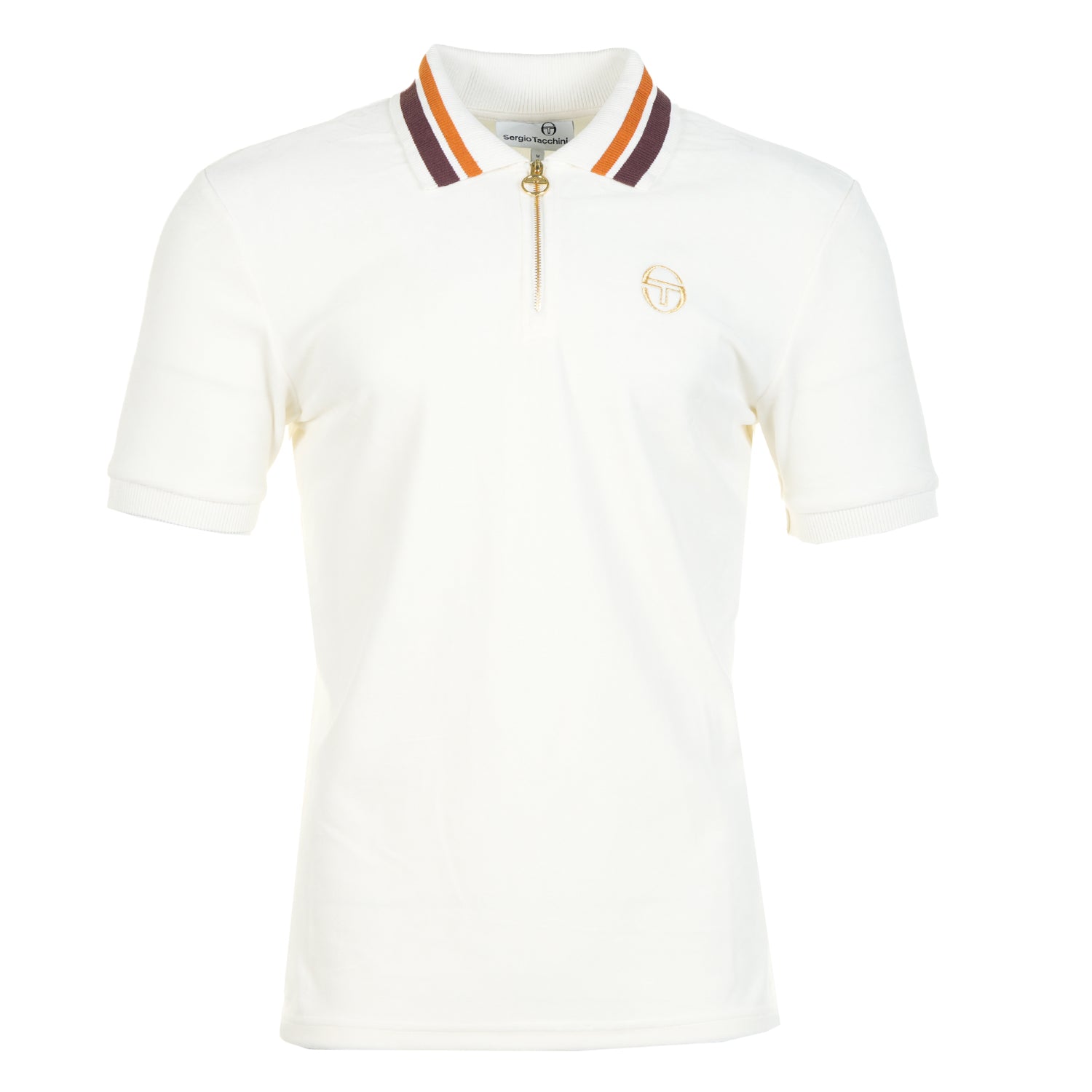 Mahony Velour Zip Polo Gardenia Gold