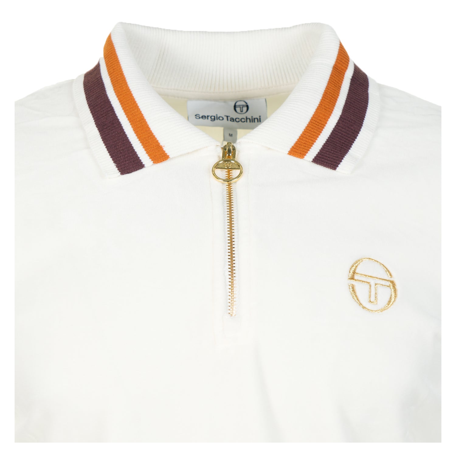 Mahony Velour Zip Polo Gardenia Gold