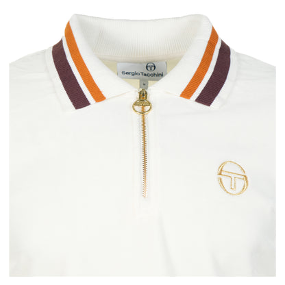 Mahony Velour Zip Polo Gardenia Gold