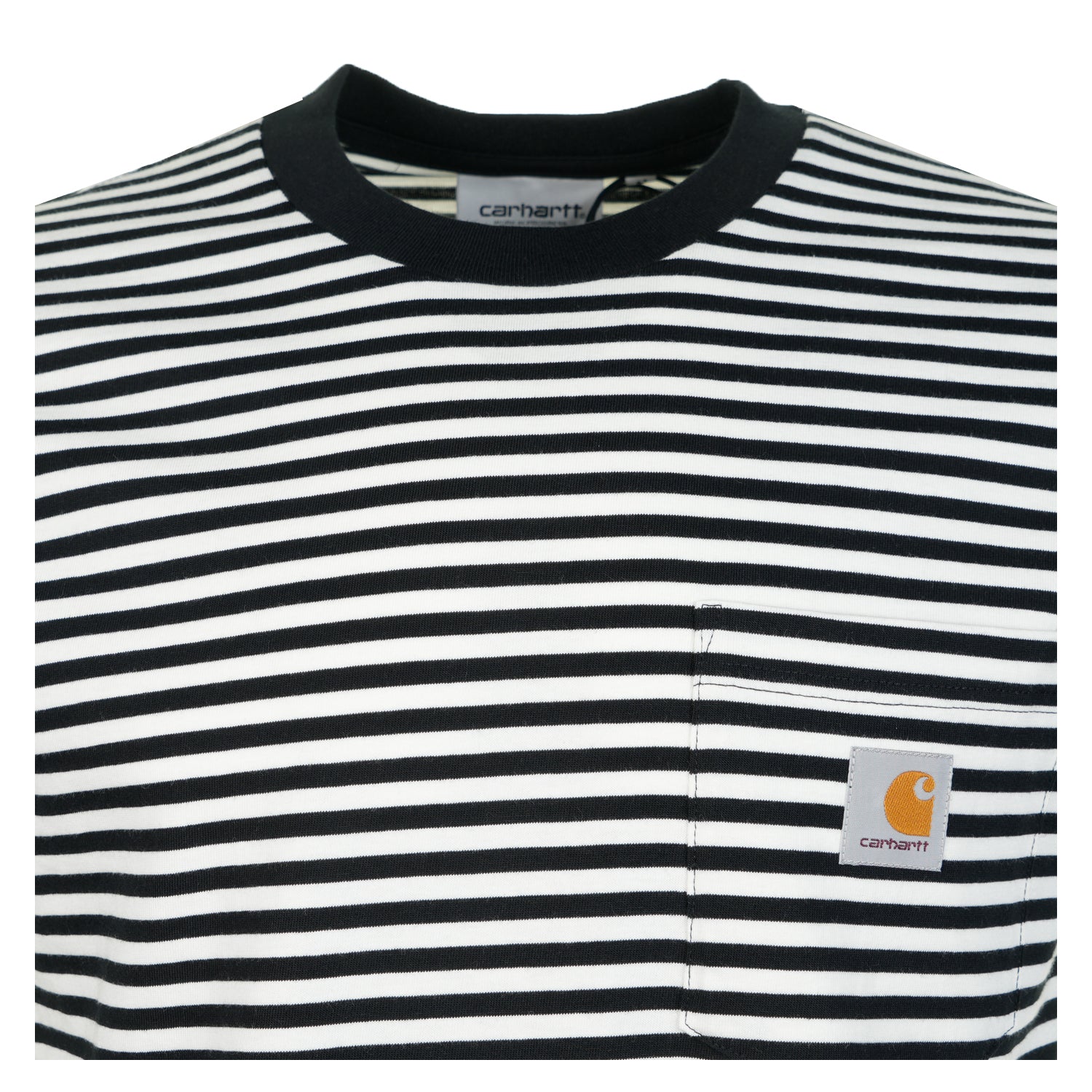 Verner Pocket Stripe T Shirt Wax Black