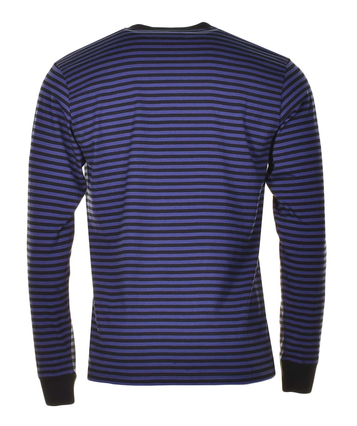 Verner Pocket Stripe Long Sleeve T Shirt Black Aura