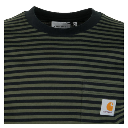 Verner Pocket Stripe T Shirt Opuntia Black