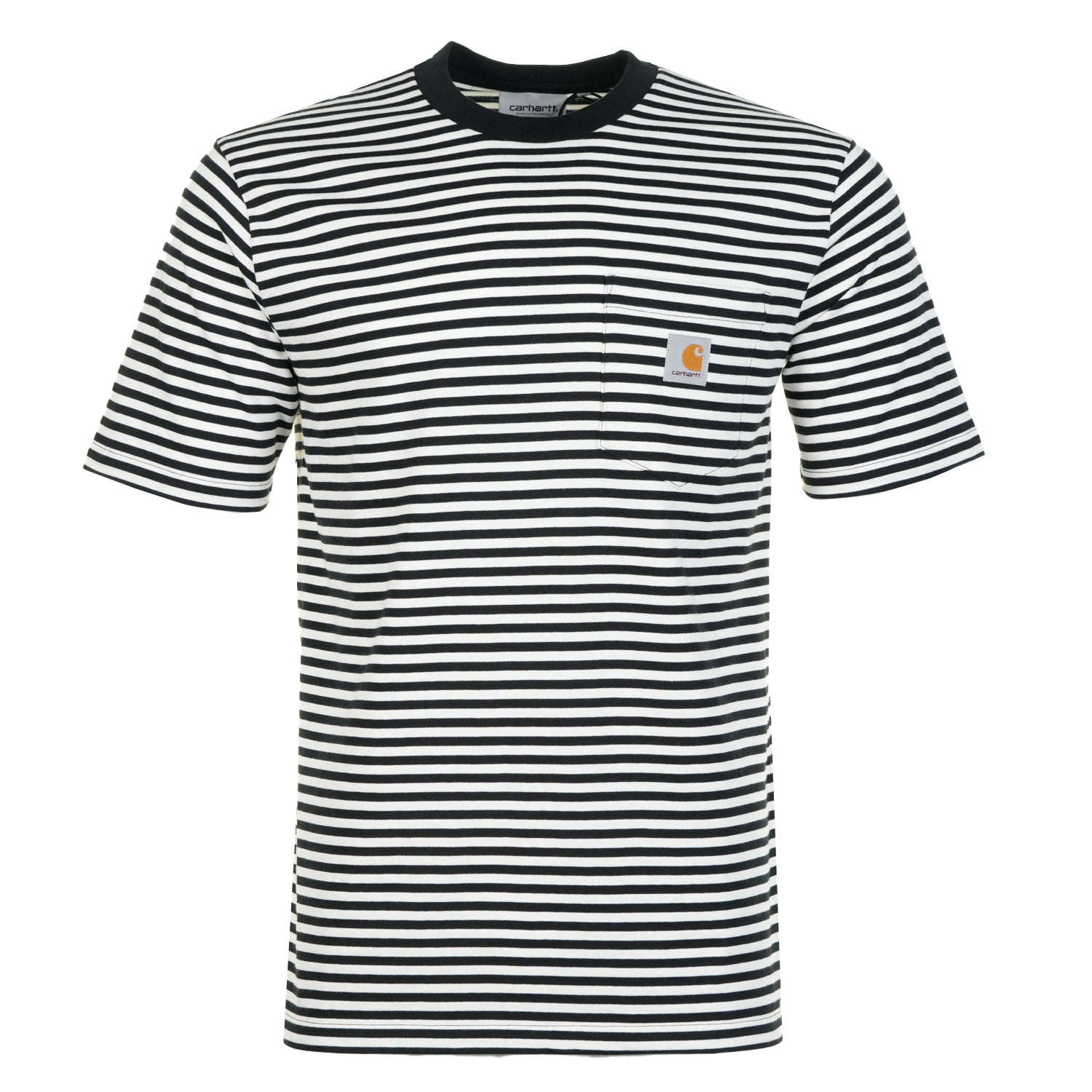 Verner Pocket Stripe T Shirt Wax Black