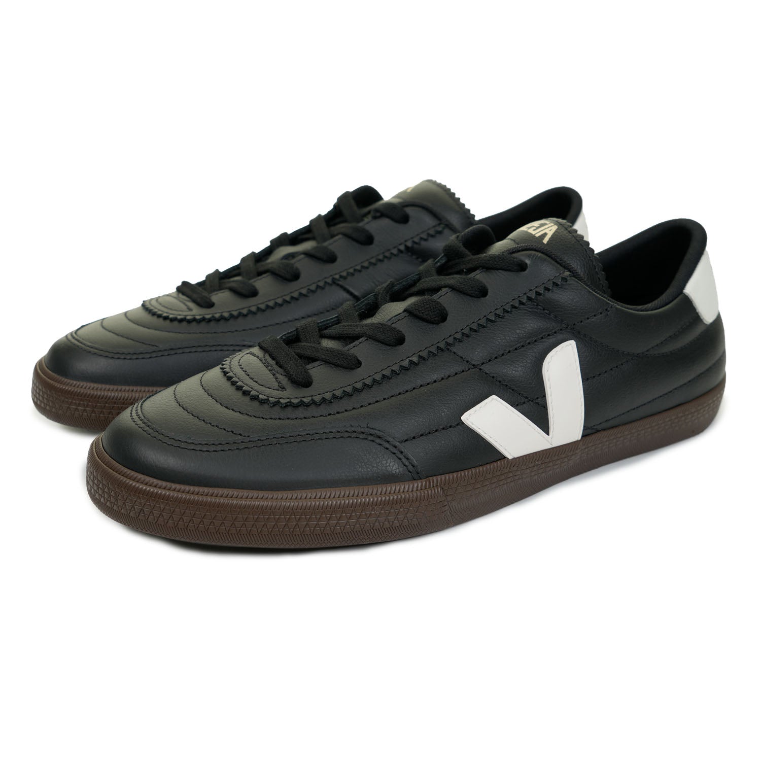 Panenka Leather Trainers Black White