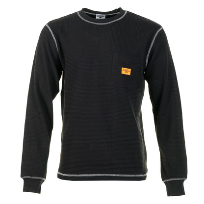 Waffle Contrast Thermal LS Tee Black / White
