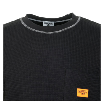 Waffle Contrast Thermal LS Tee Black / White