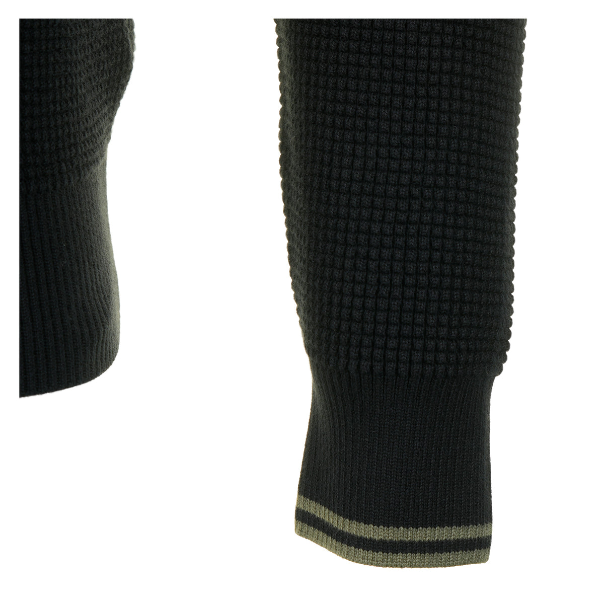 Waffle Stitch Half Zip Jumper Black