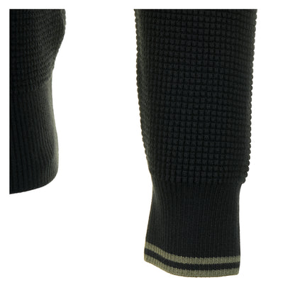 Waffle Stitch Half Zip Jumper Black
