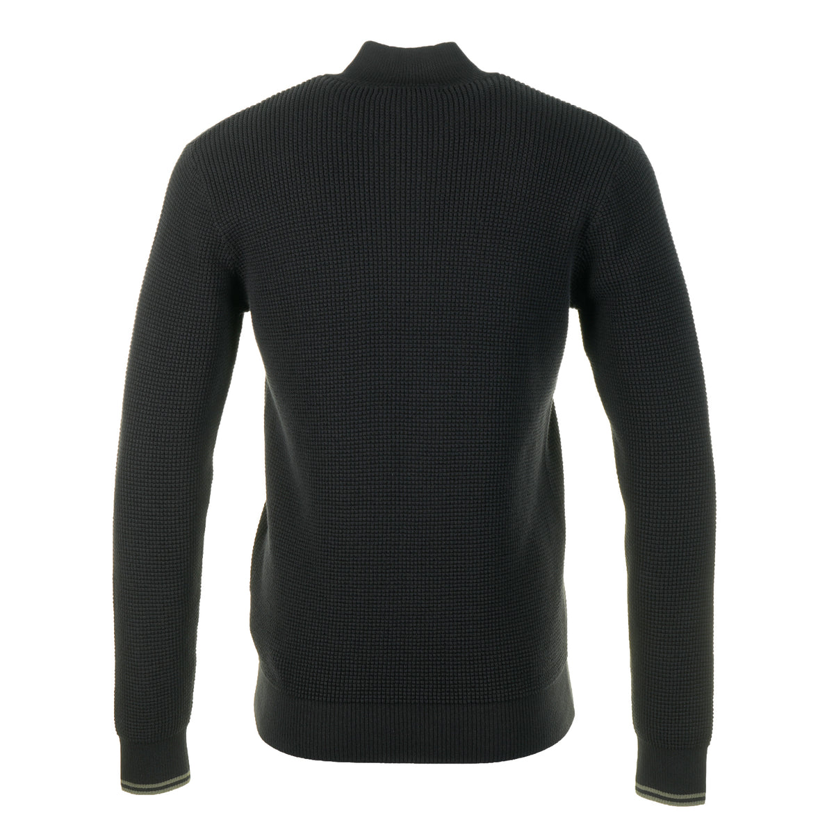 Waffle Stitch Half Zip Jumper Black