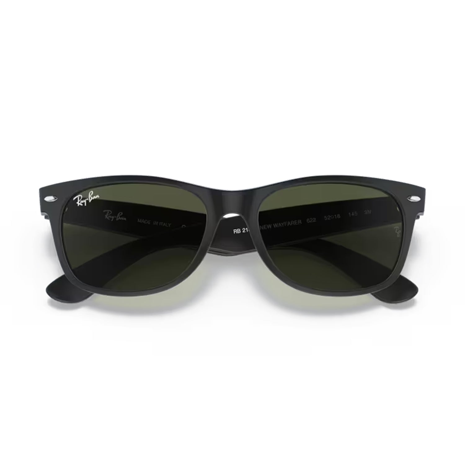 ray ban New Wayfarer Rubber Black / Green folded