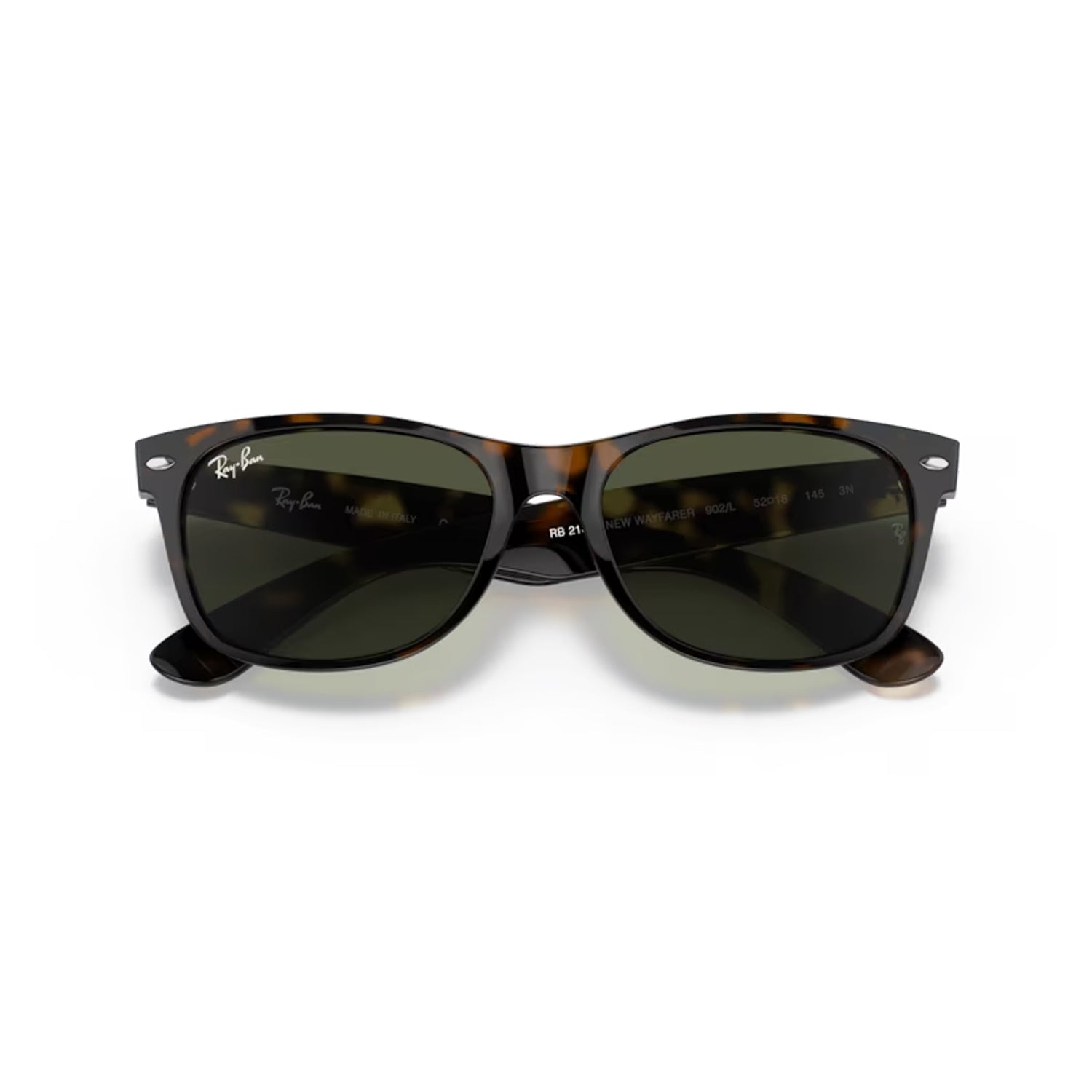 Folded Ray-Ban New Wayfarer Classic Sunglasses - Tortoise/Green