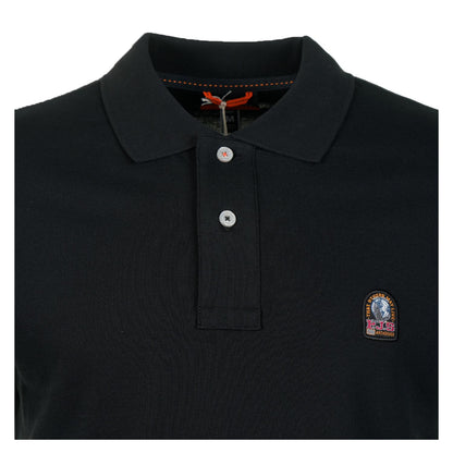 Close up details of the Parajumpers Wellington Short Sleeve Polo Shirt Black