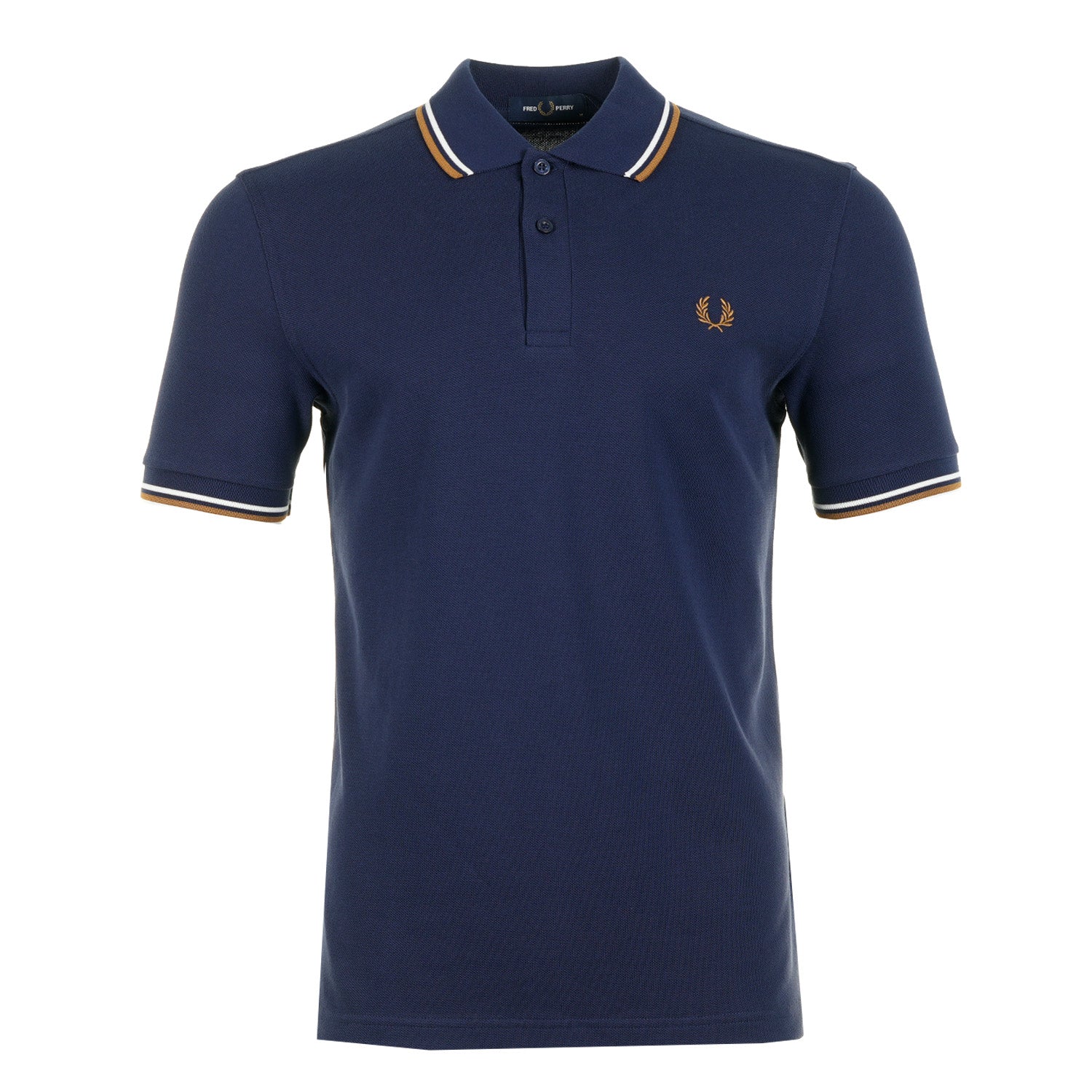 Short Sleeve Twin Tipped Polo Shirt Twilight Navy / Snow White / Dark Caramel