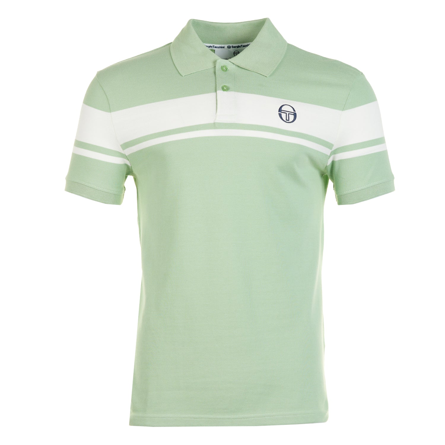 Young Line Polo Shirt Quiet Green / Gardenia