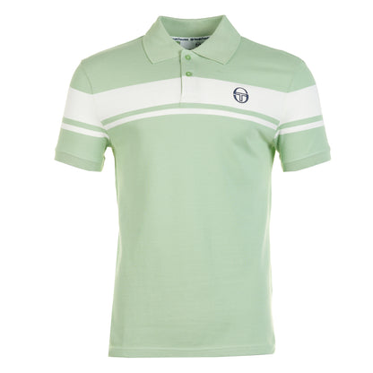 Young Line Polo Shirt Quiet Green / Gardenia