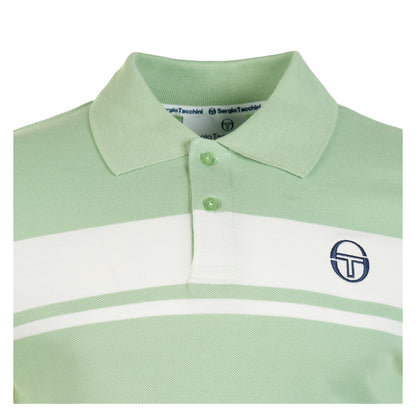 Young Line Polo Shirt Quiet Green / Gardenia