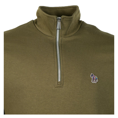 Zebra Half Zip Sweatshirt 36E Khaki Green