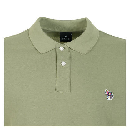 Regular Fit Short Sleeve Zebra Polo Shirt 34D Light Greyish Green