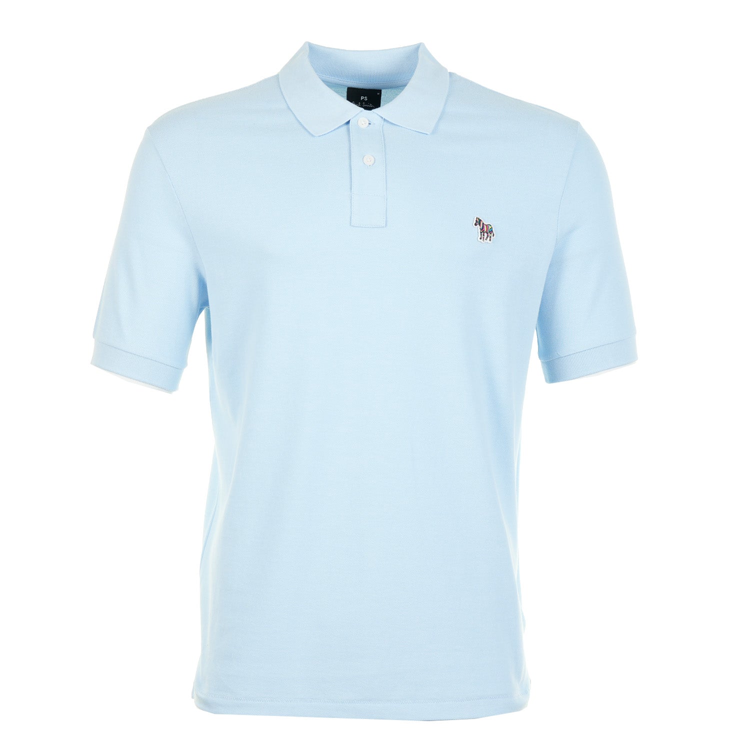 Regular Fit Short Sleeve Zebra Polo Shirt 41E Sky Blue