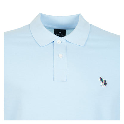 Regular Fit Short Sleeve Zebra Polo Shirt 41E Sky Blue