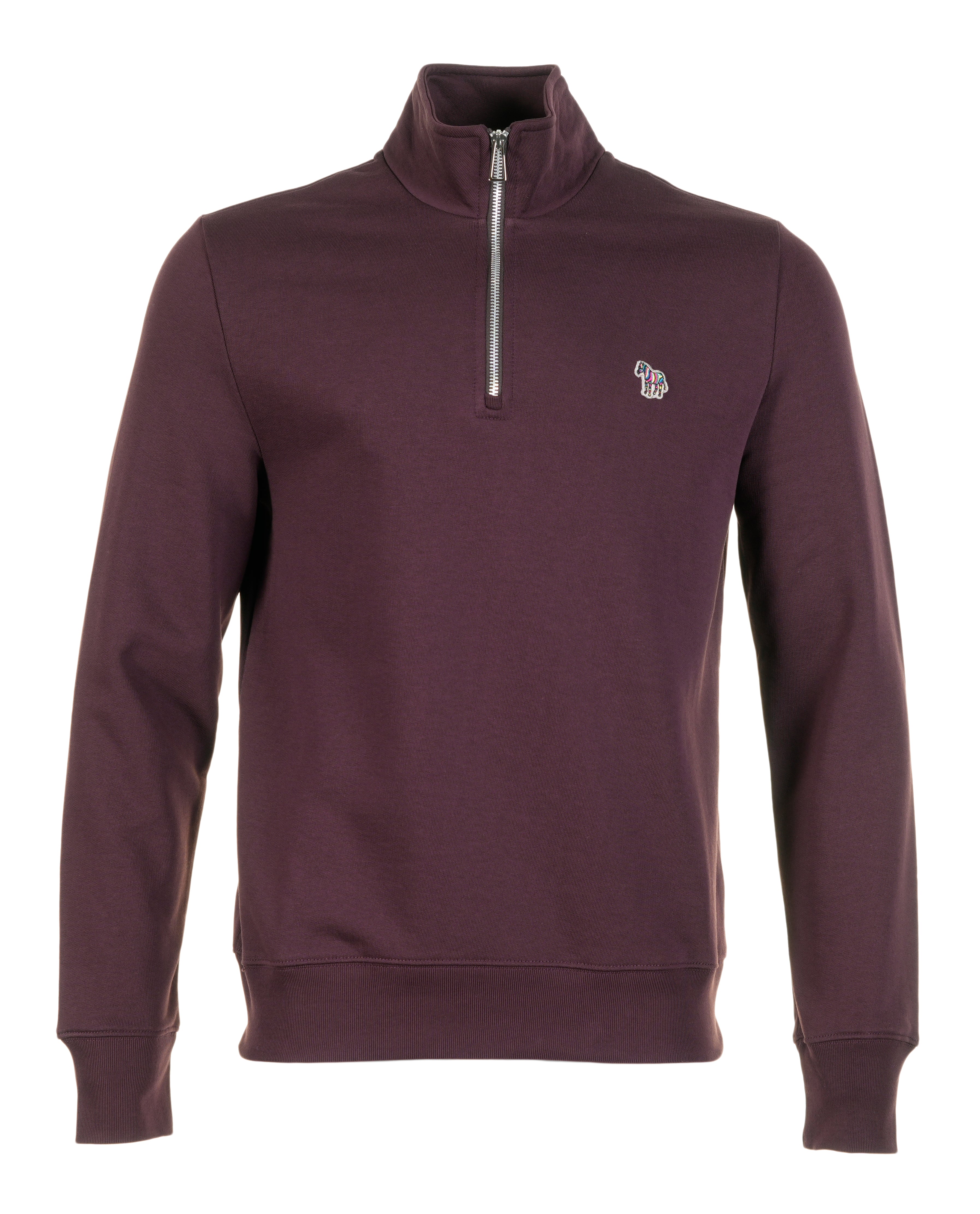 Zebra Half Zip Sweatshirt Very Dark Red