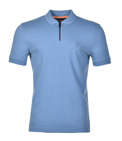 Passerzip Short Sleeve Polo 462 Open Blue
